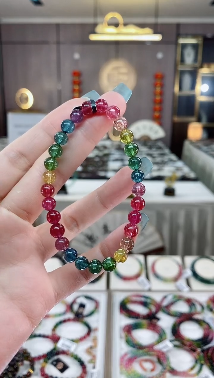 收藏级单圈手串未镶嵌碧玺一物一证dan