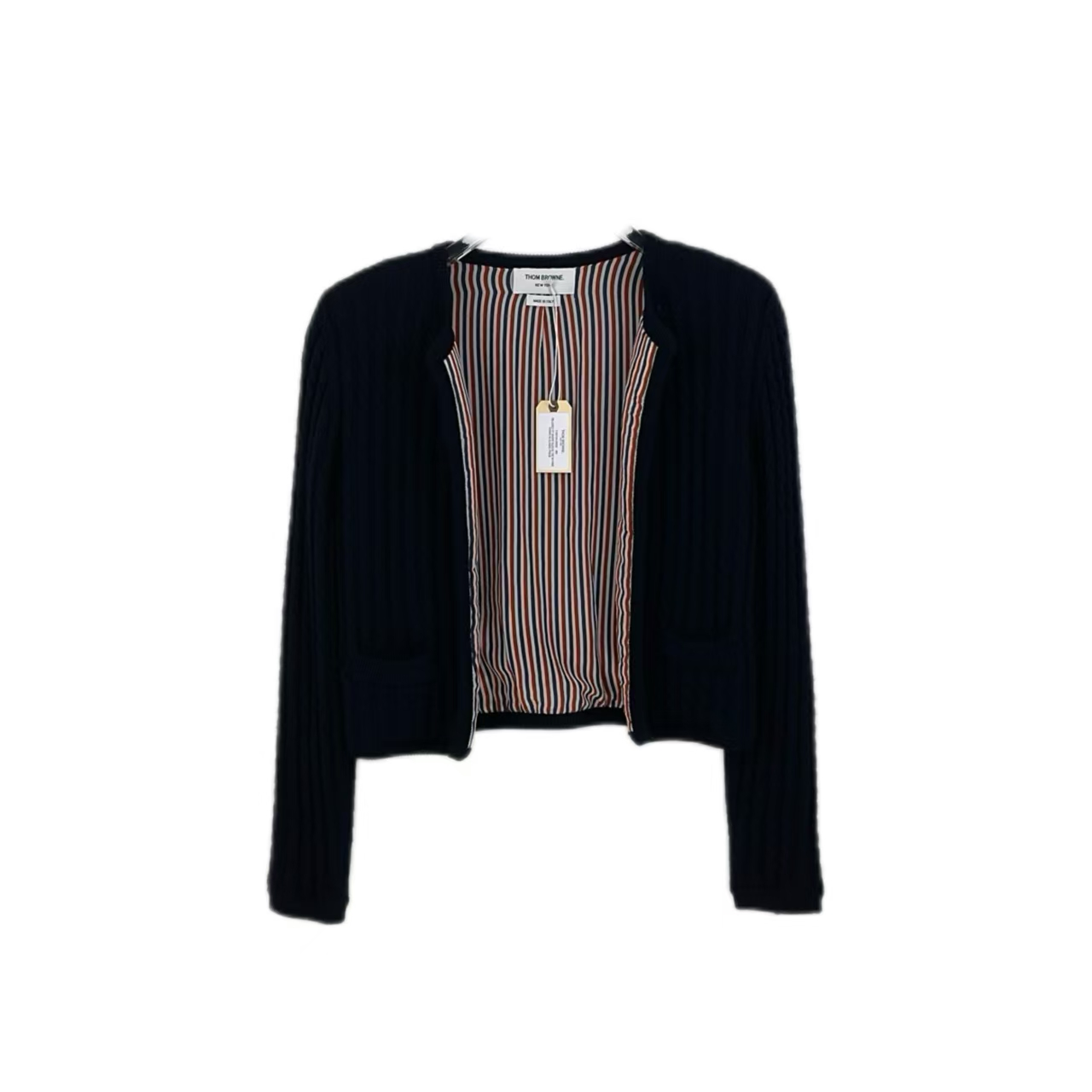 全新未使用 THOMBROWNE 积分-288/汤/P205437274/无钮扣开衫