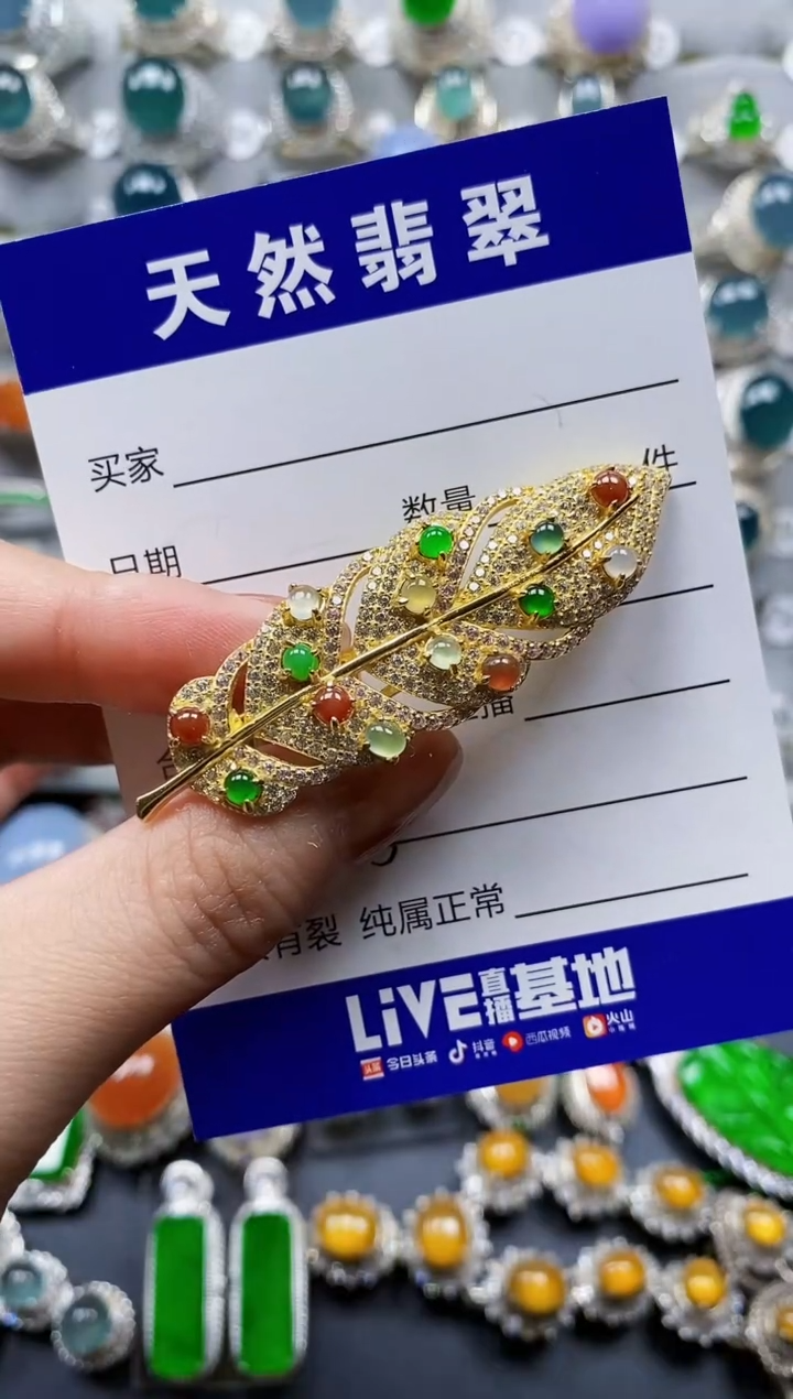翡翠银S925镶嵌颈饰0615