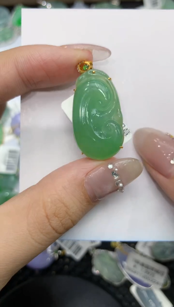 【闪购商品】翡翠颈饰18K金镶嵌222222222