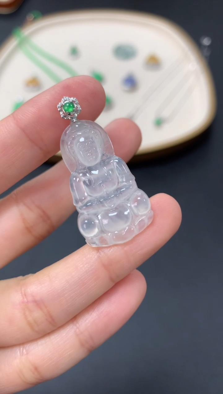 【闪购商品】翡翠吊坠(不含链)18K金镶嵌1980