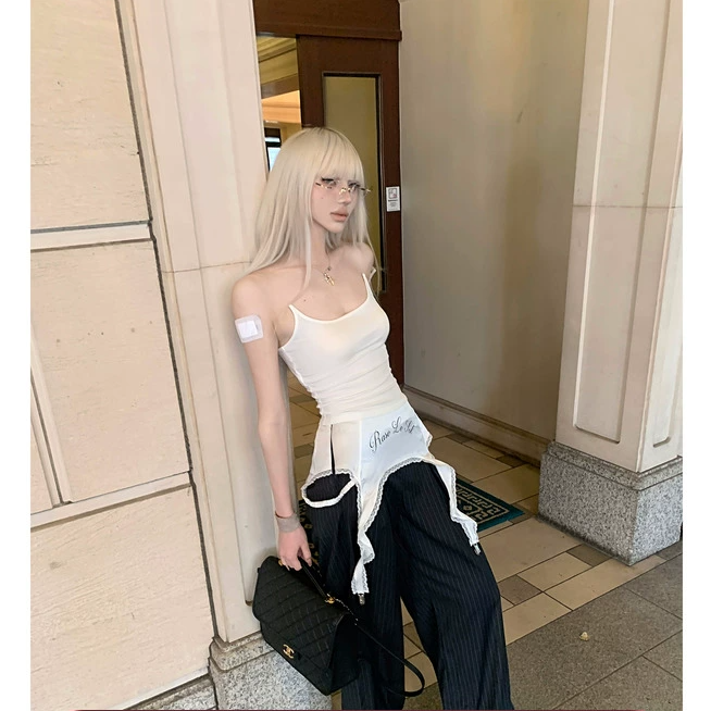 Rase le sol‘Invisible Magic’ 隐形鱼线白色吊带背心抹胸上衣