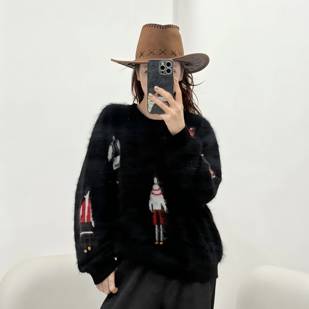 [MIMO] 超好看 山羊绒拉绒  钉珠五小人系列拉绒毛衣