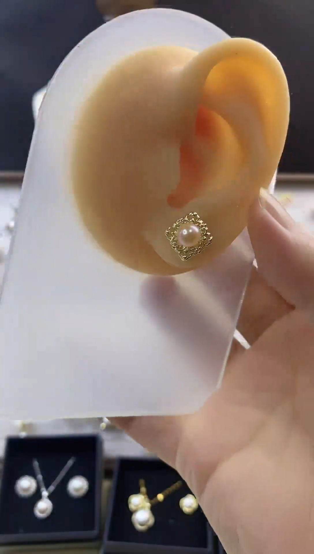 合金耳饰淡水珍珠213