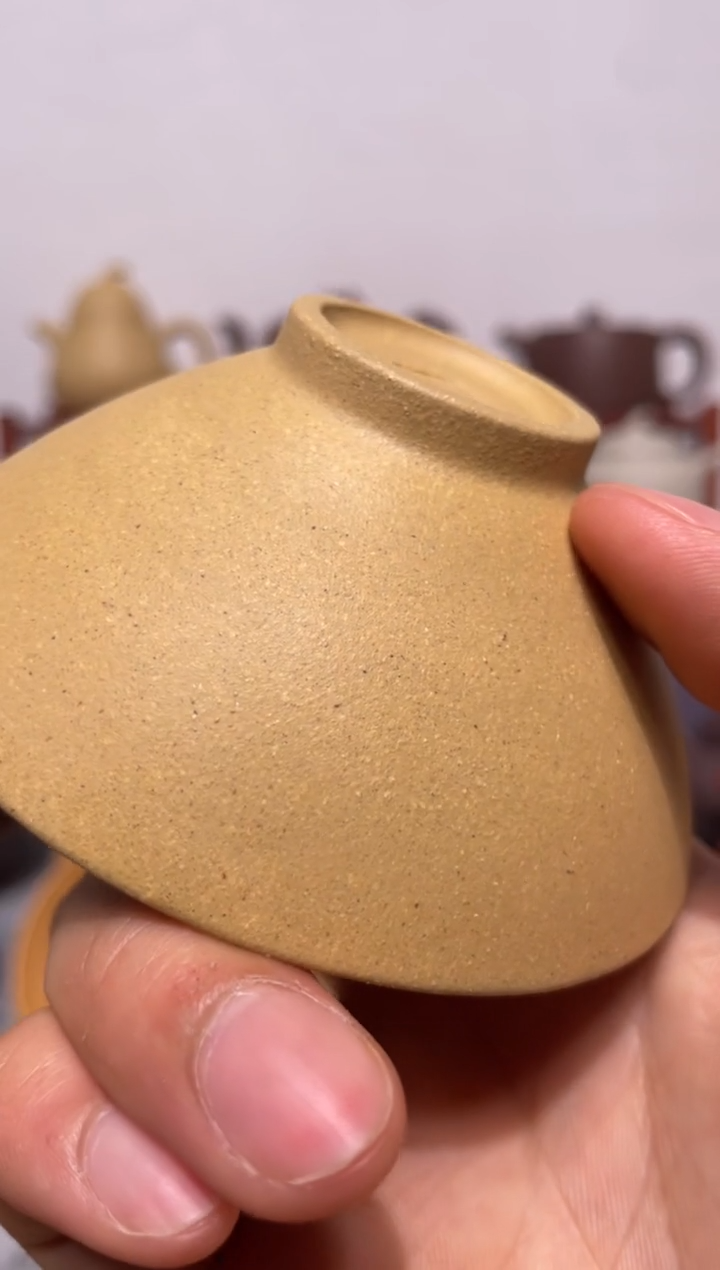 茶壶紫砂台西水塘本绿手工泥斗笠杯
