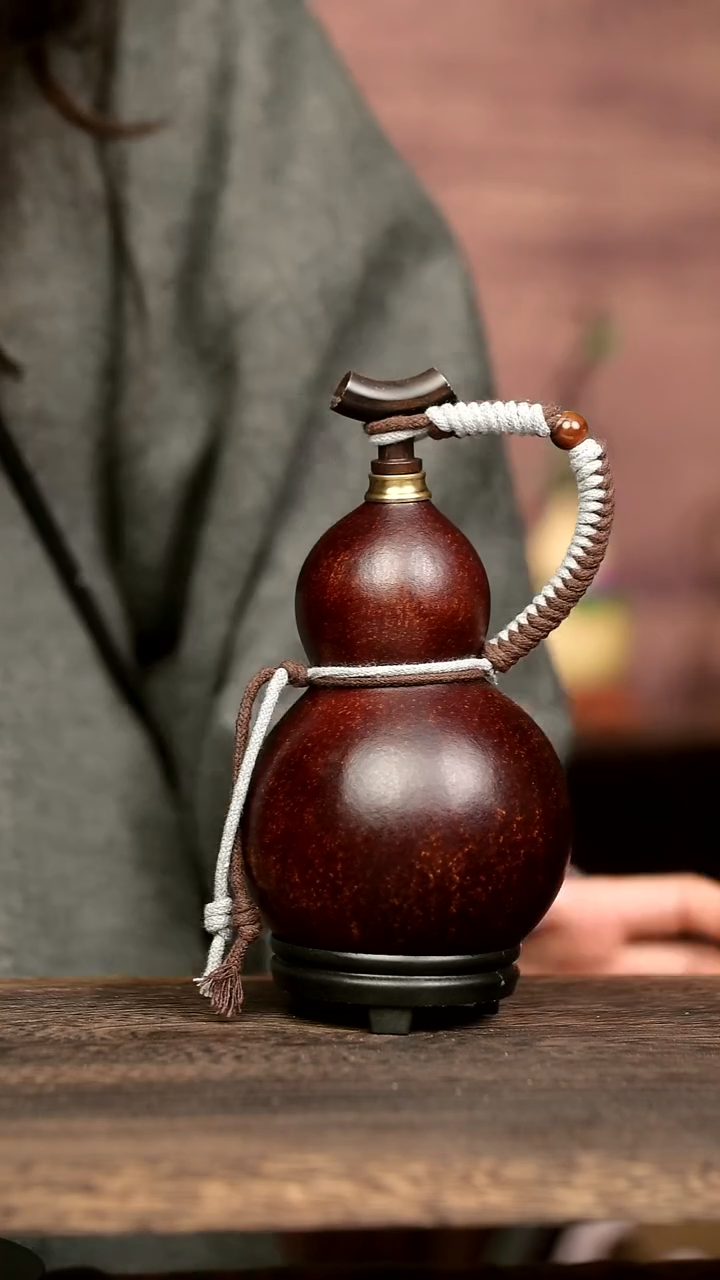 14号中药煮色 500ml 大漆葫芦水壶/酒壶 一物一拍