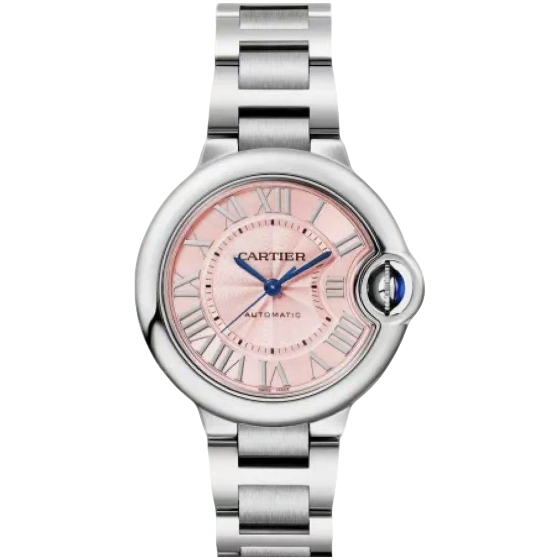 99新 Cartier/卡地亚  蓝气球粉盘钢带款原盘精钢机械33盘gc