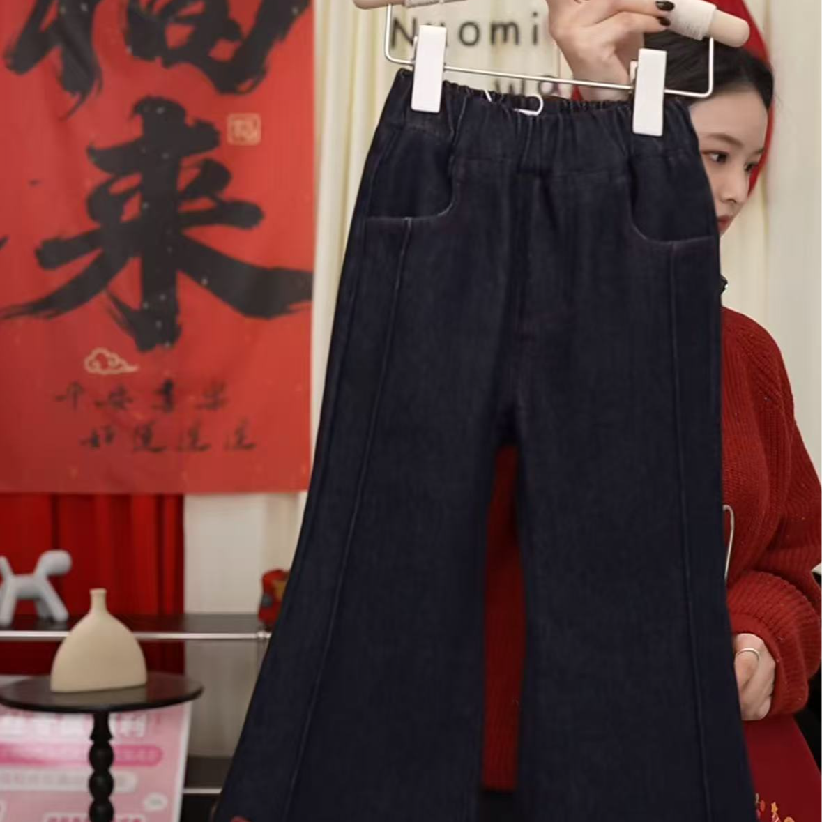 【新年甜心】儿童韩系百搭裤腿爱心牛仔裤（年款）WZJ-54168