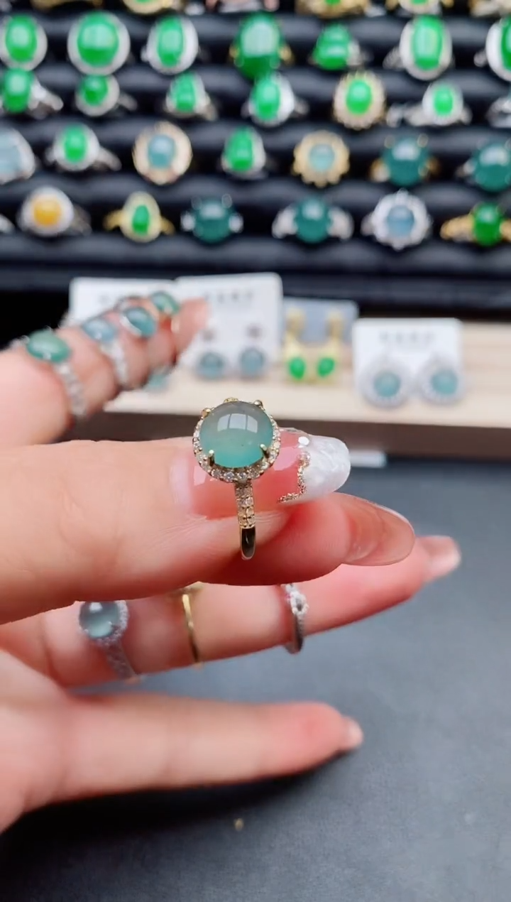 【闪购商品】翡翠戒指银S925镶嵌80050