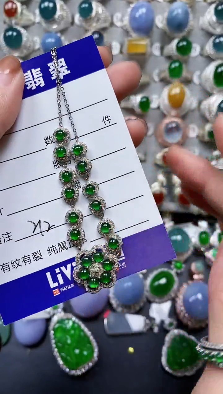 【闪购商品】翡翠颈饰银S925镶嵌0212