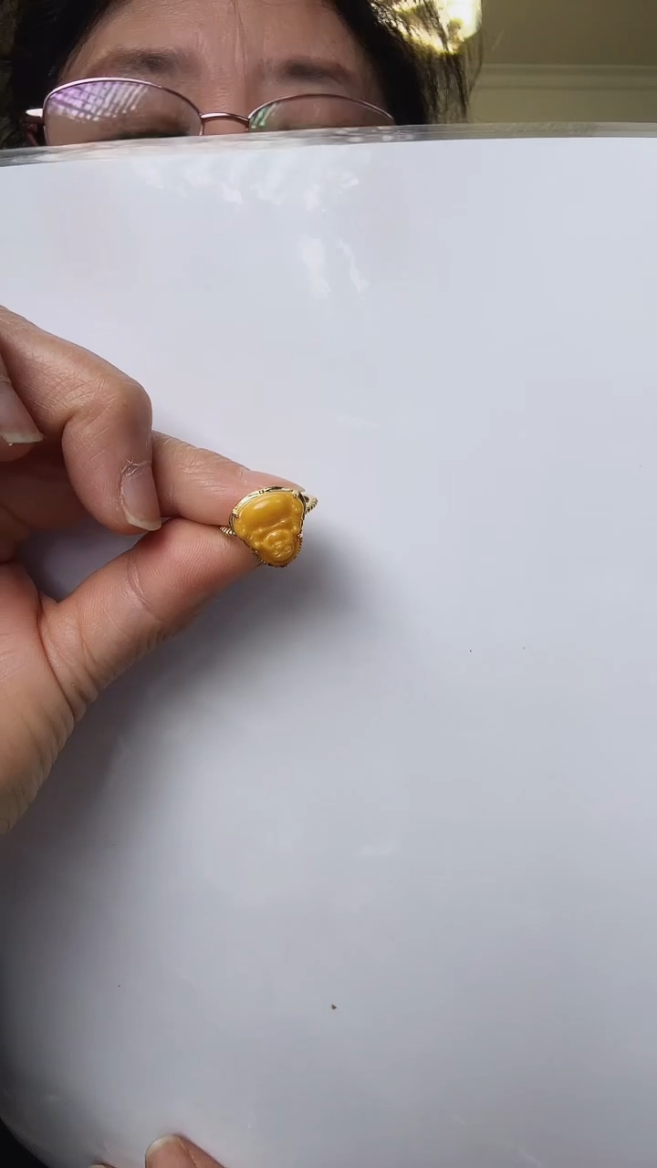 银S925镶嵌蜜蜡戒指1