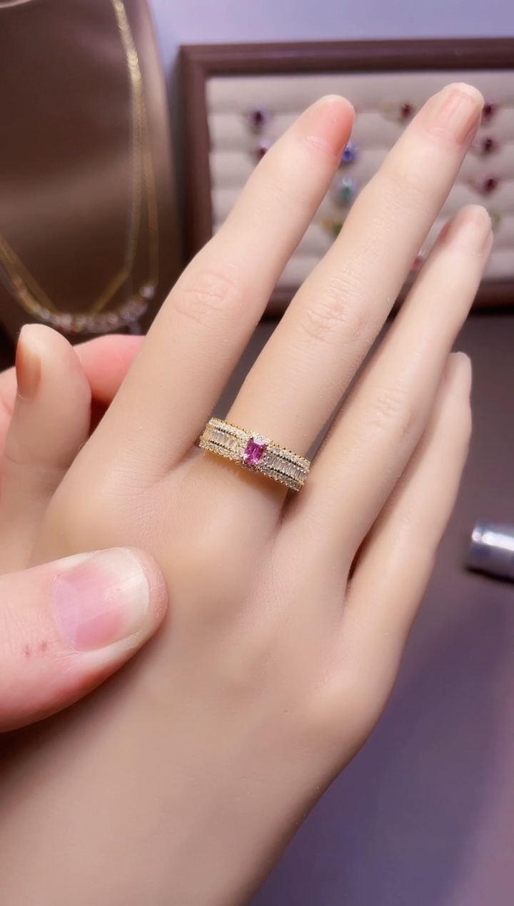 【闪购商品】彩色蓝宝石戒指银S925镶嵌1