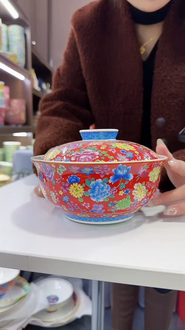 【闪购商品】瓷片7.5英寸【盖碗】1个景德镇陶瓷