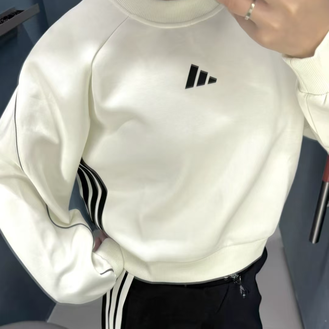 Adidas运动休闲圆领套头宽松白色圆领卫衣套头衫KB7601