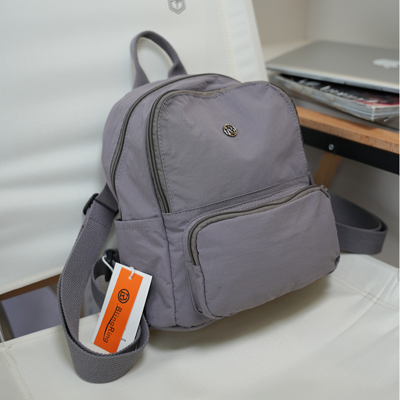 森系便携迷你双肩包女多功能休闲包ins 通勤小背包多口袋百搭布包