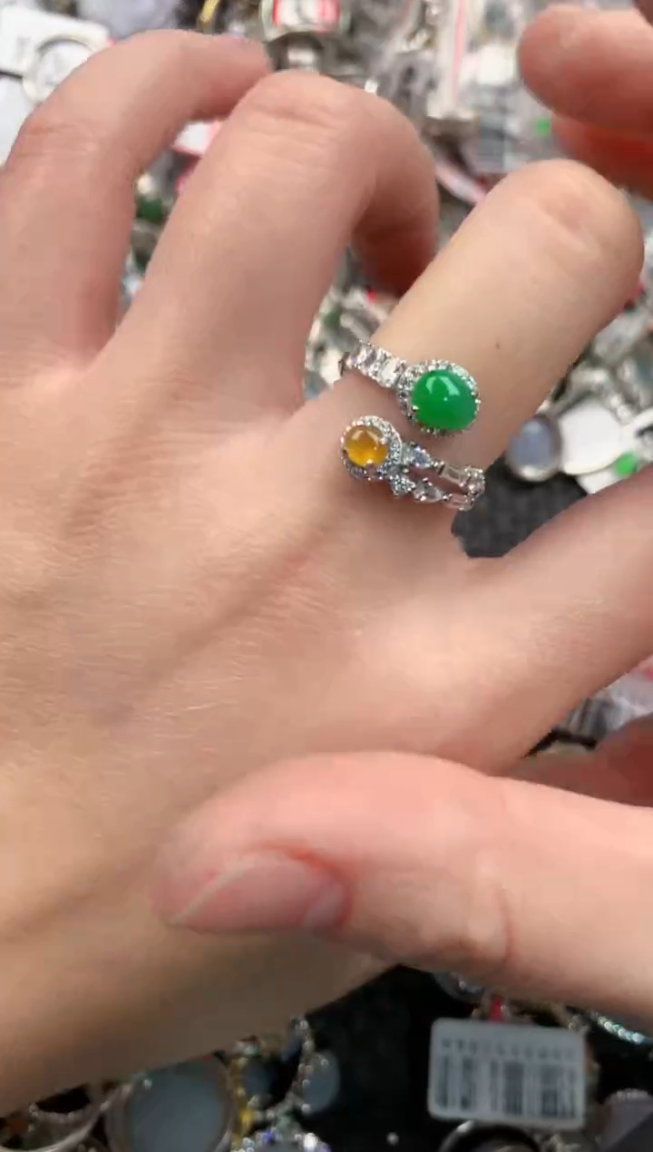 银S925镶嵌戒指翡翠13              31