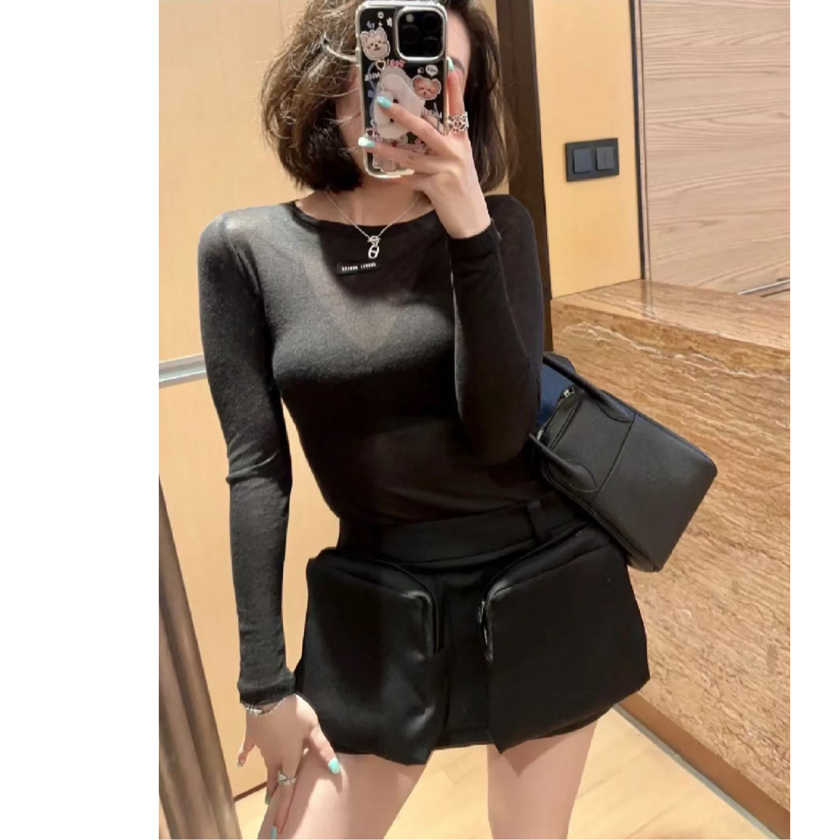 99新 MIU MIU/缪缪 双双臻选/vv01617/缪缪23新款双口袋半裙 