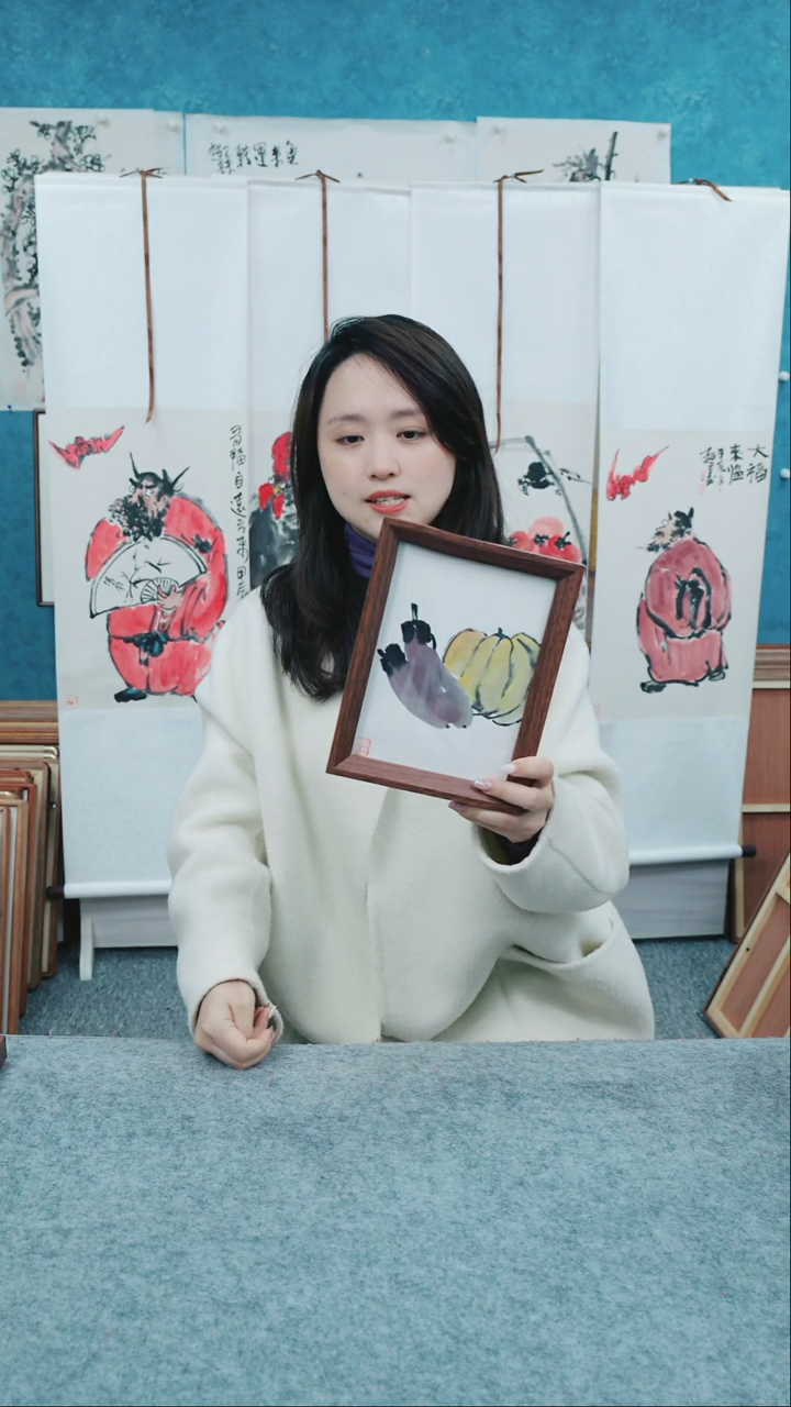 【闪购商品】国画8寸郑志超老师木质摆台