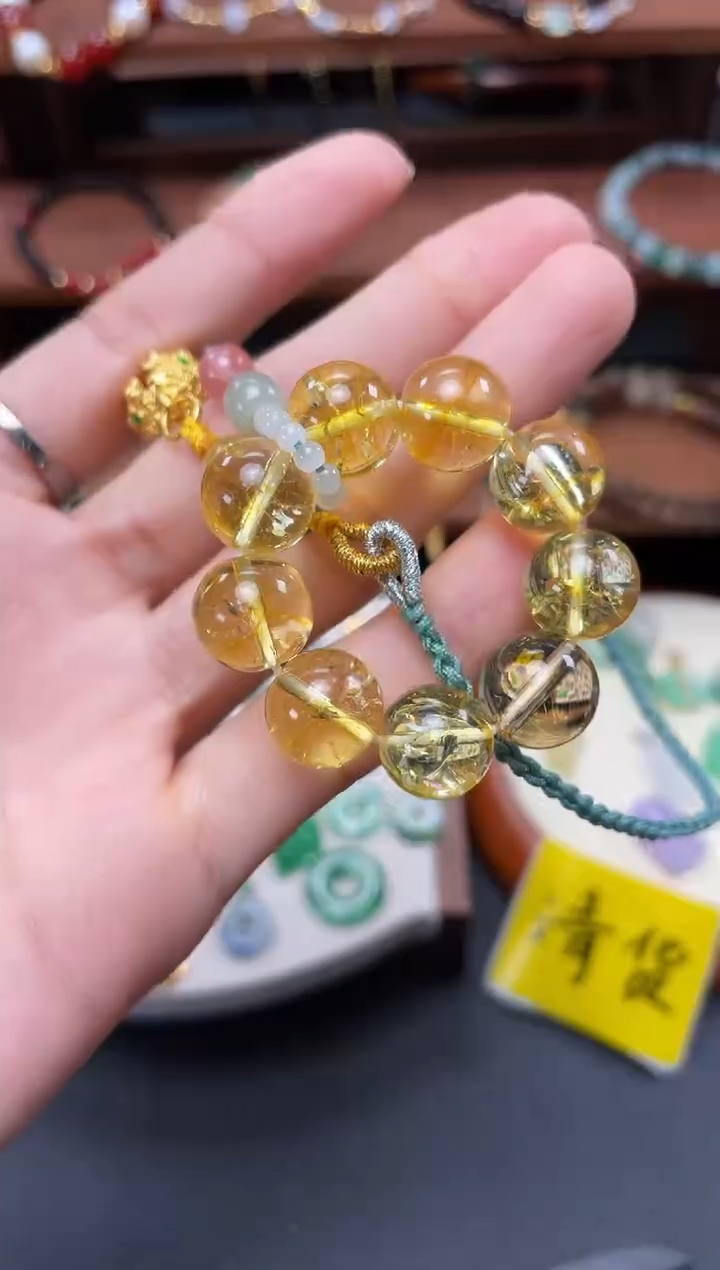 【闪购商品】黄晶套链未镶嵌多样性发货一个  235