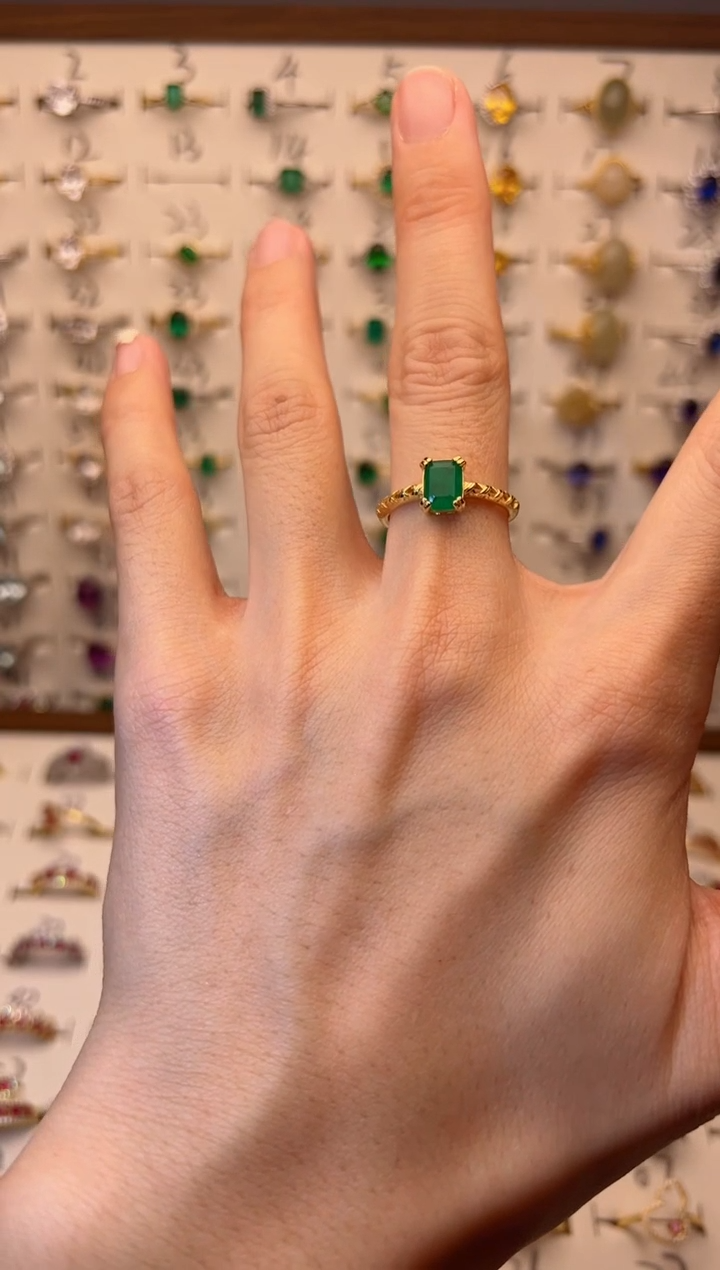 【闪购商品】祖母绿戒指银S925镶嵌00000