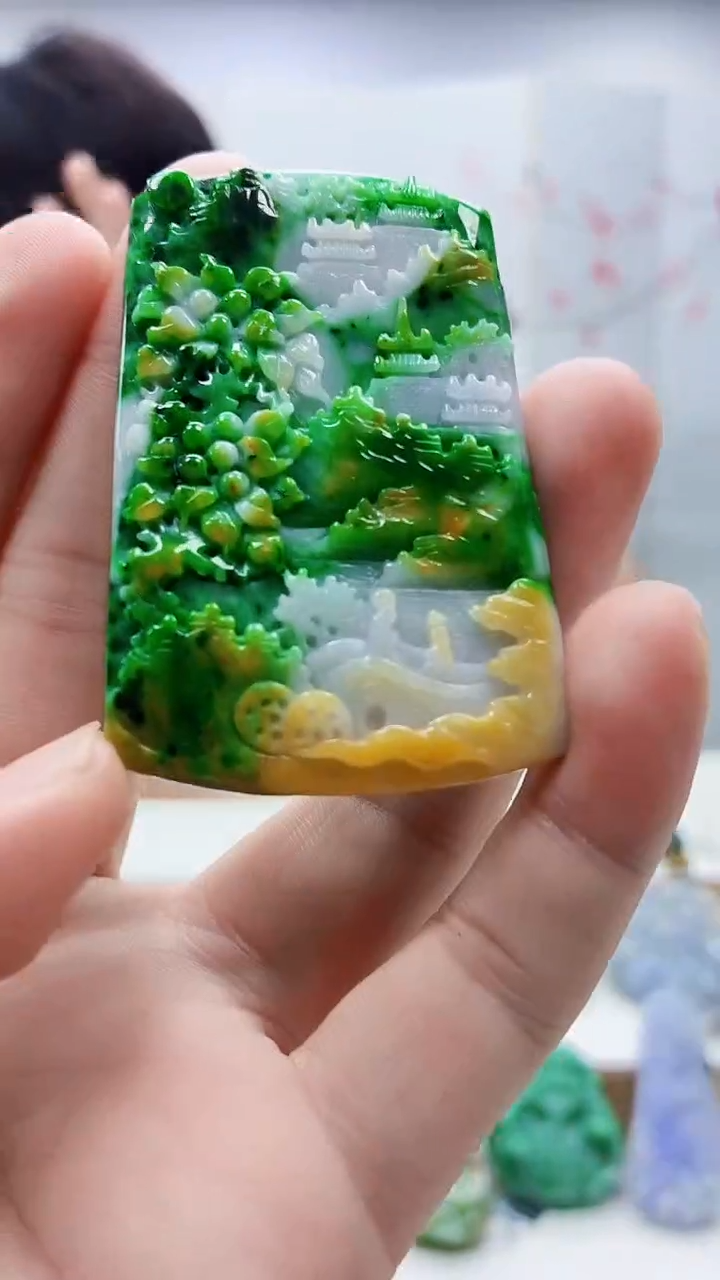 未镶嵌定制翡翠5145bb-毛货挂件14