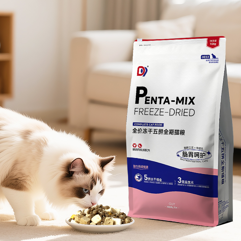 拉妃DZ22猫粮全价冻干五拼鸡肉乳鸽鲜肉酶解牛初乳益生元