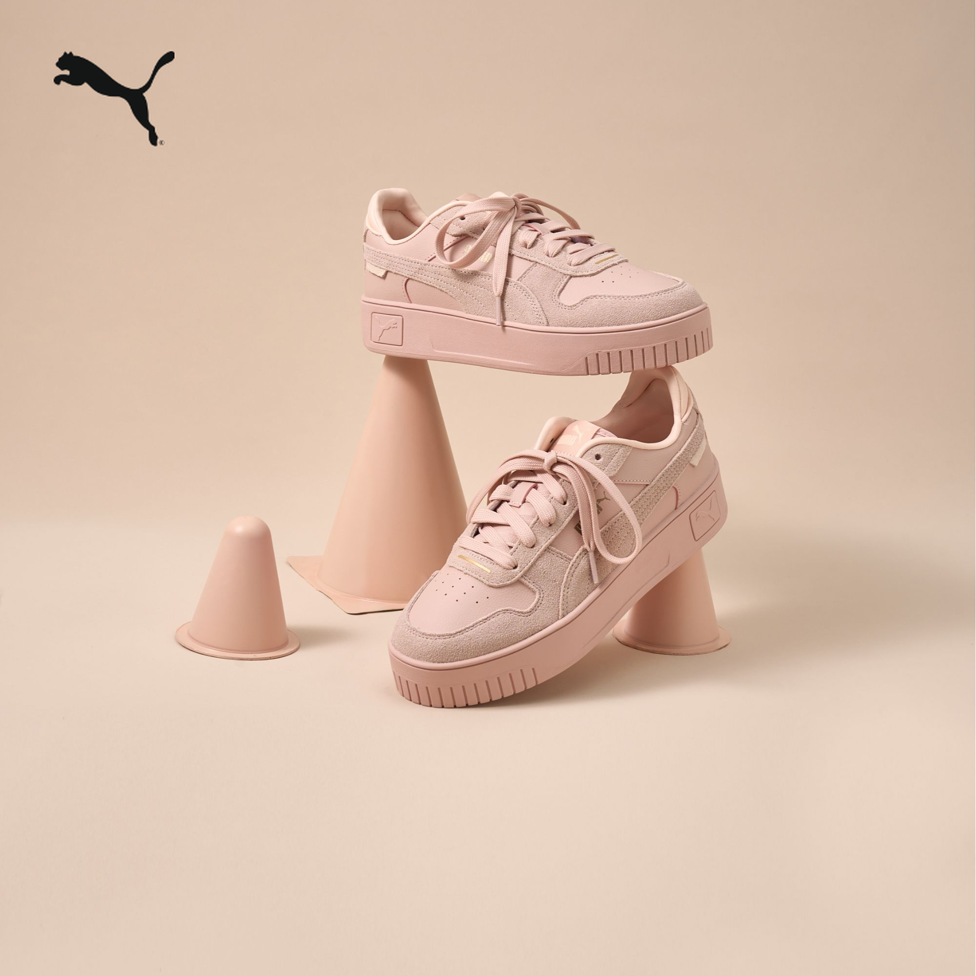 【厚底鞋】PUMA彪马官方复古增高板鞋小白鞋 CARINA STREET 395093