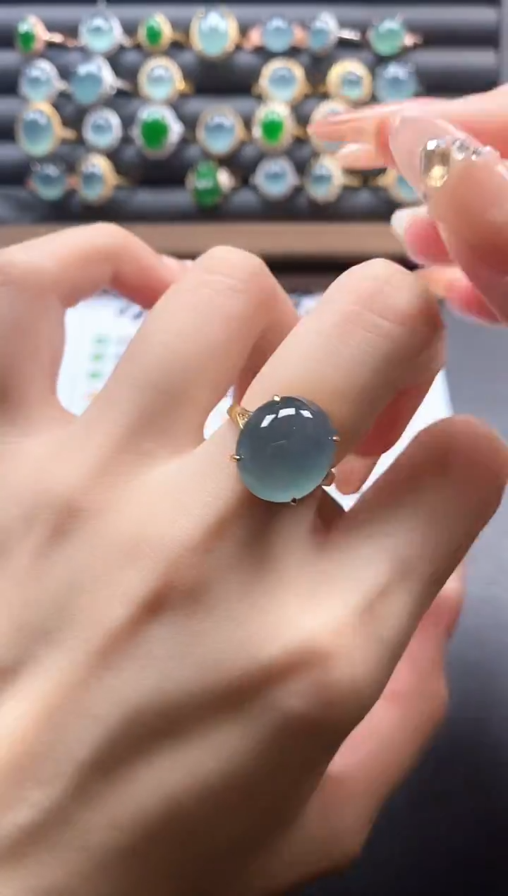 银S925镶嵌戒指翡翠51151