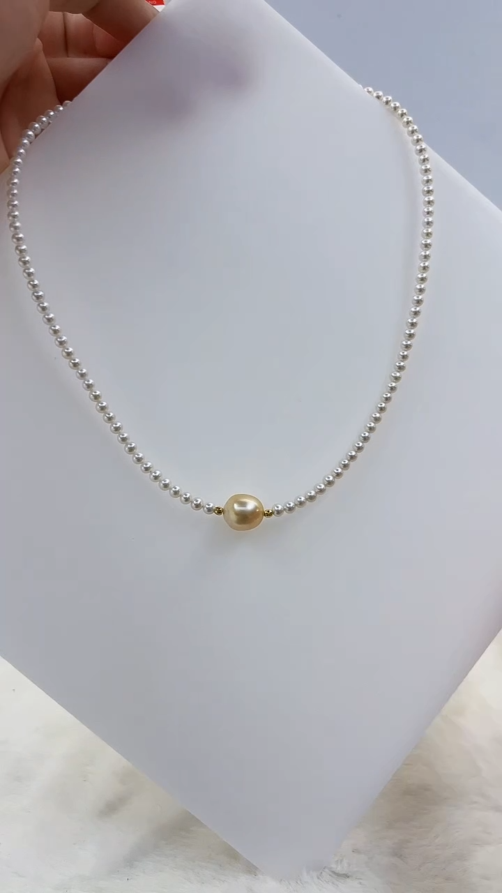 【闪购商品】银S925镶嵌海水珍珠DA项链@@jx154
