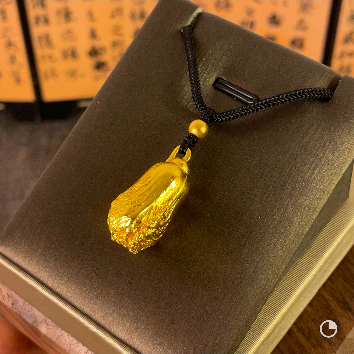 铜亚克力吊坠铜吊坠 白菜吊坠男女款百财挂坠项链实心金色