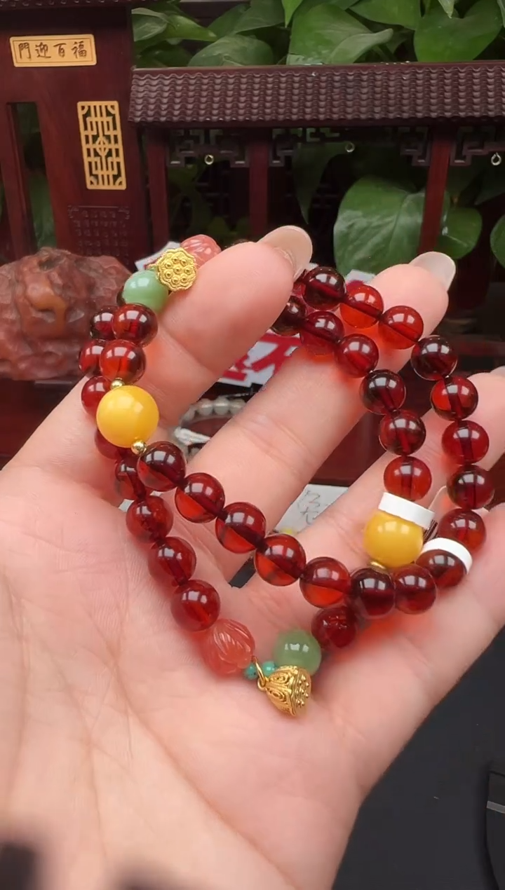 手串血珀未镶嵌手串多样性发其一TA38