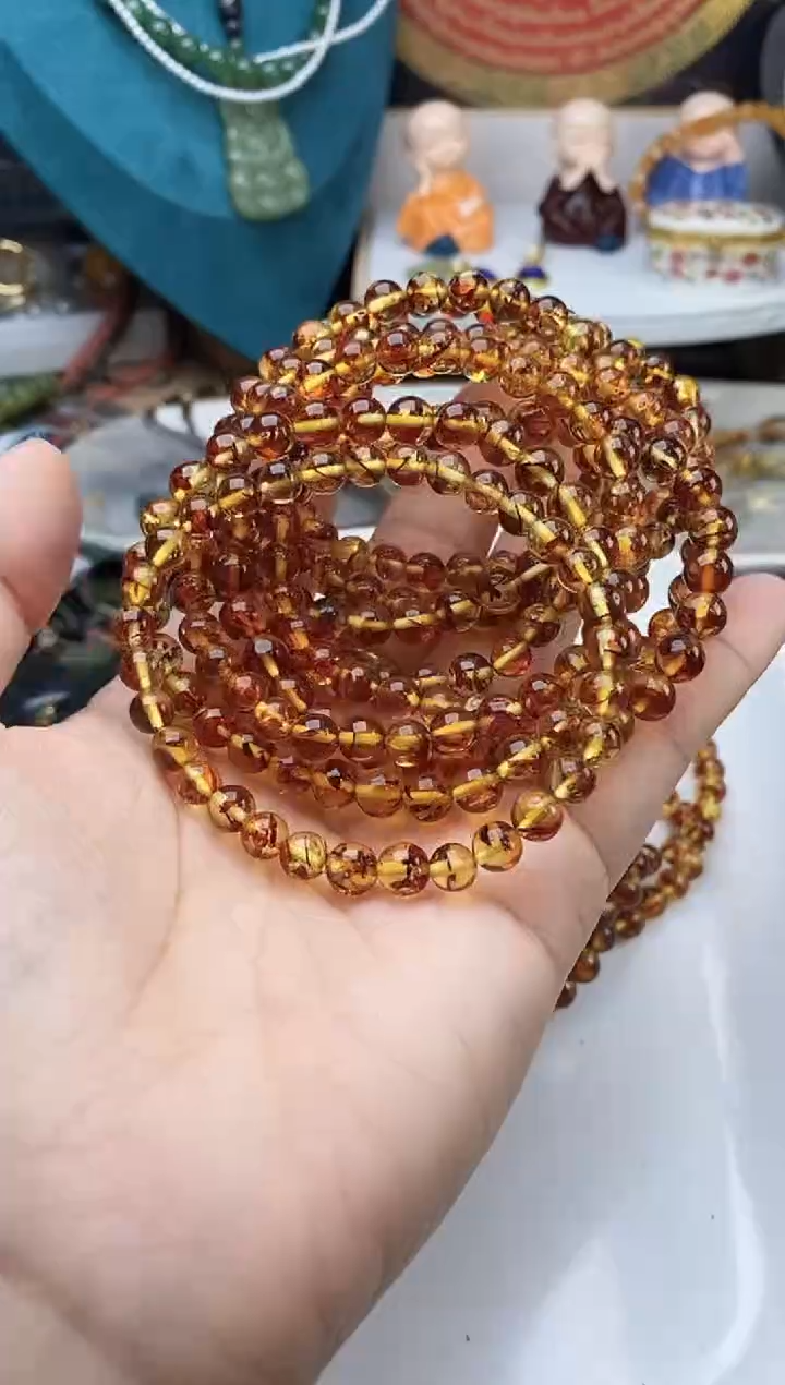 手链琥珀（花珀）未镶嵌A5多样性发其一