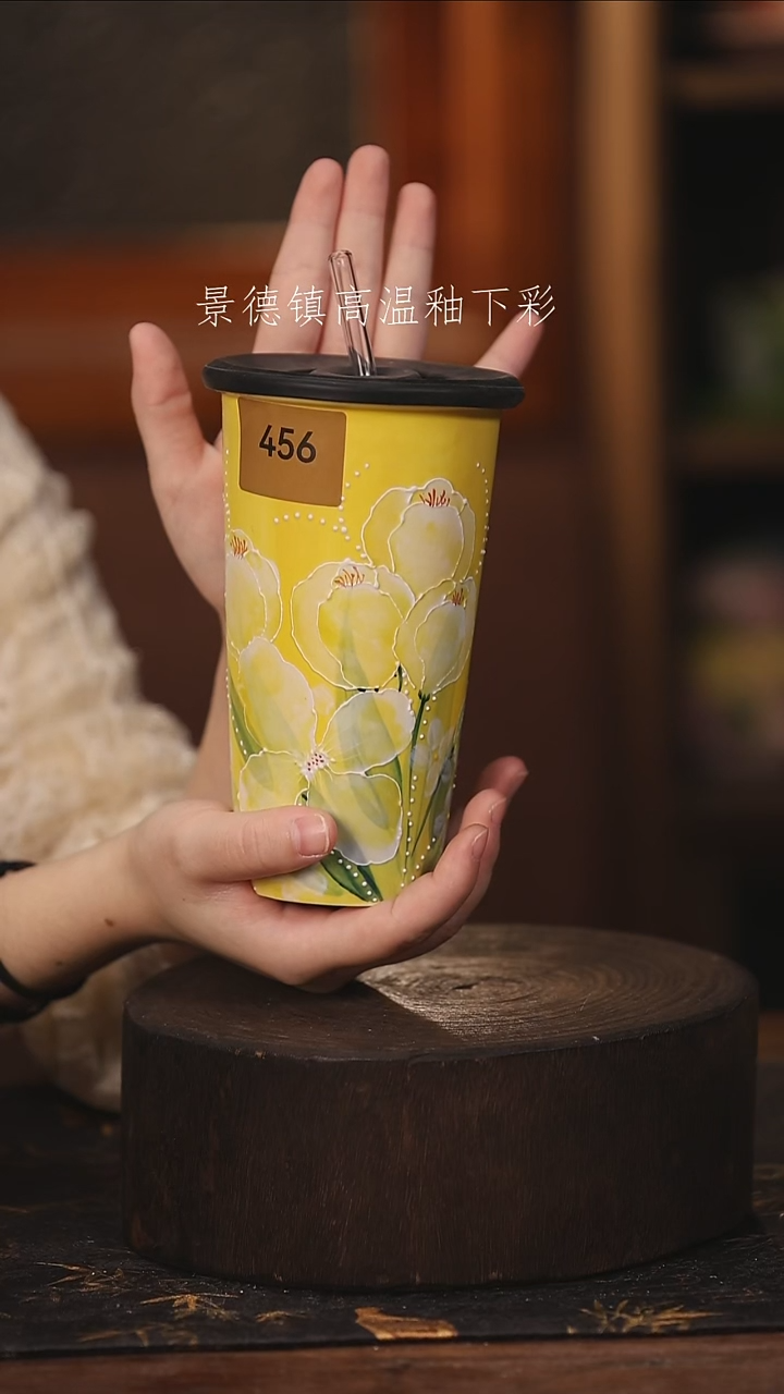 陶瓷景德镇高温釉下手绘陶瓷@L456@