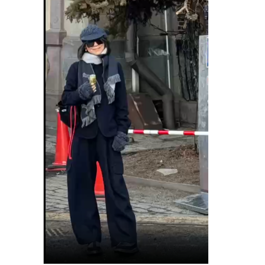 COCOLINDA“冬日恋歌’休闲多口袋时尚北海道双面呢萝卜裤 P1912