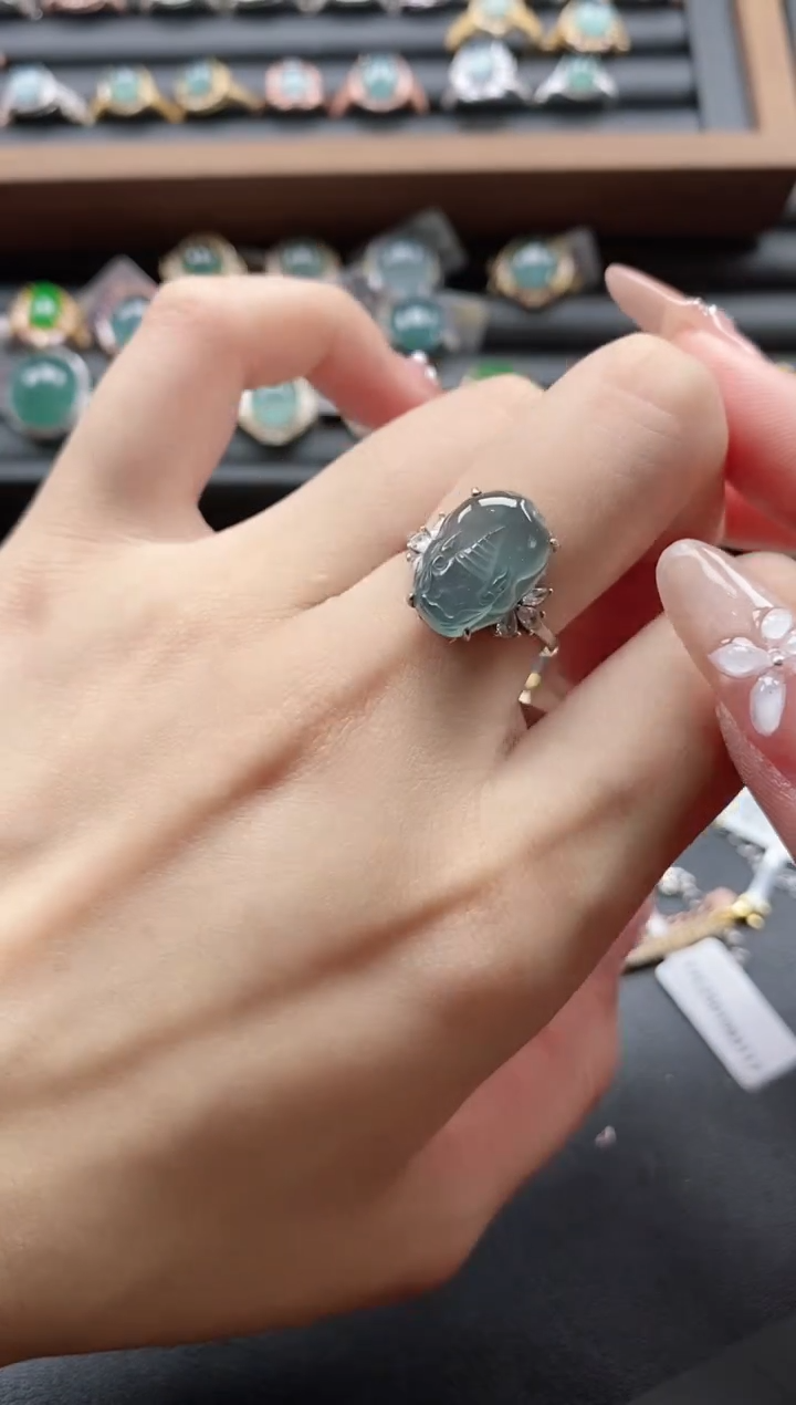 【闪购商品】翡翠戒指银S925镶嵌51151