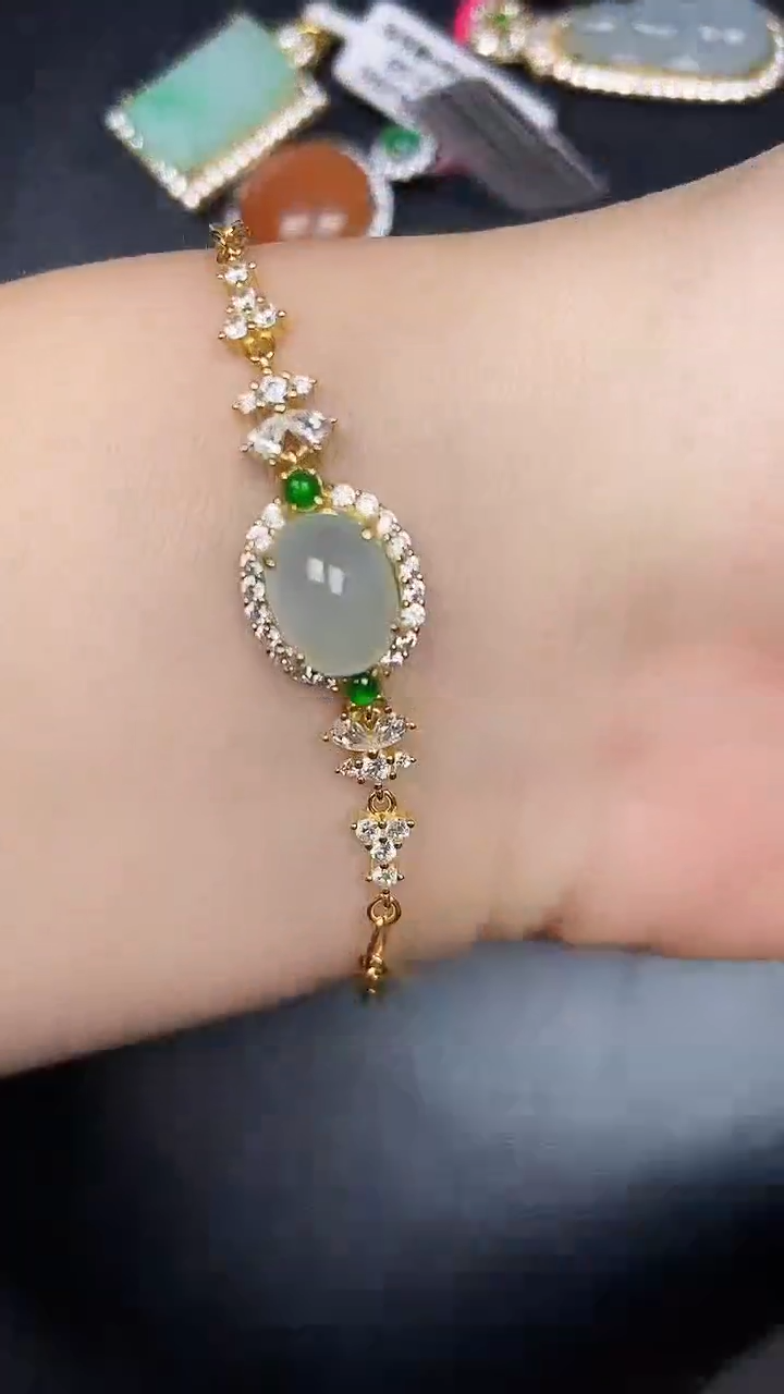 银S925镶嵌戒指翡翠3600