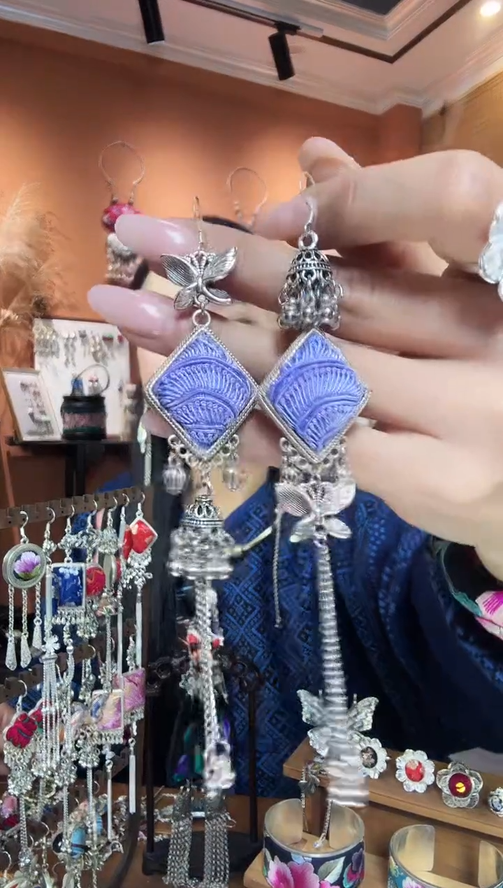 【闪购商品】刺绣纯手工民族风耳环