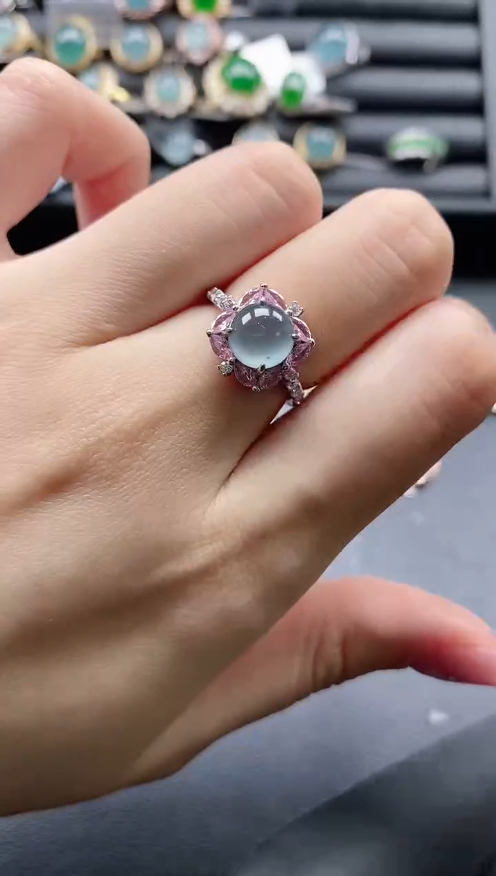 【闪购商品】翡翠戒指银S925镶嵌111-