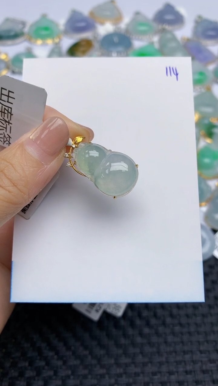 【闪购商品】翡翠颈饰18K金镶嵌天然A货翡翠 114
