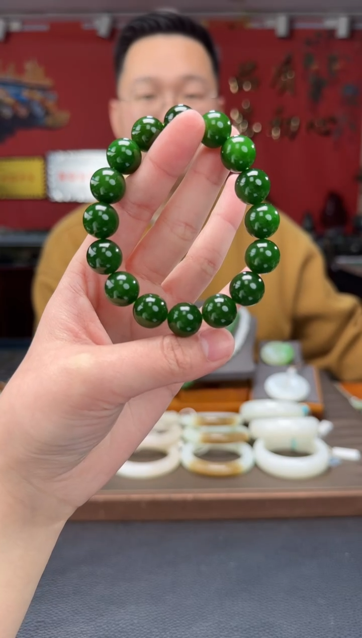 【闪购商品】和田玉手串未镶嵌碧玉直切手串 多样性发货拍一发一