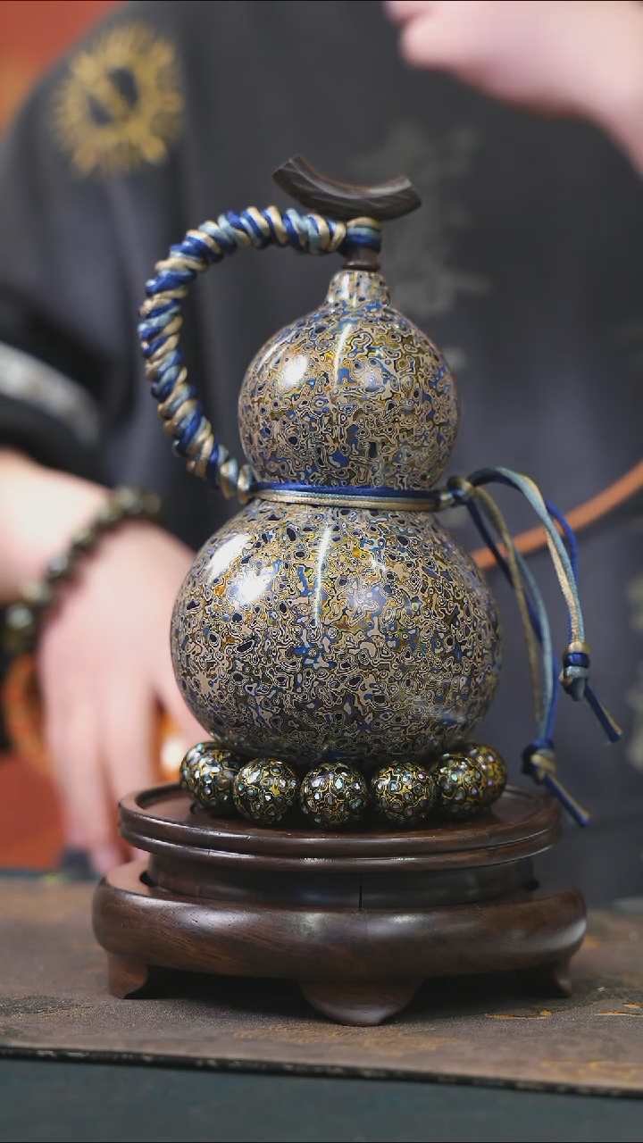 【闪购商品】YC154漆艺酒葫芦不包手串及旋转底座