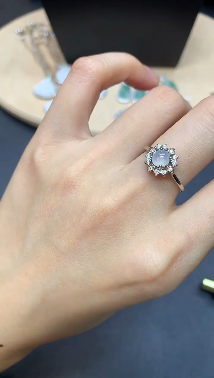 【闪购商品】翡翠戒指银S925镶嵌MM1【多样性发其一】