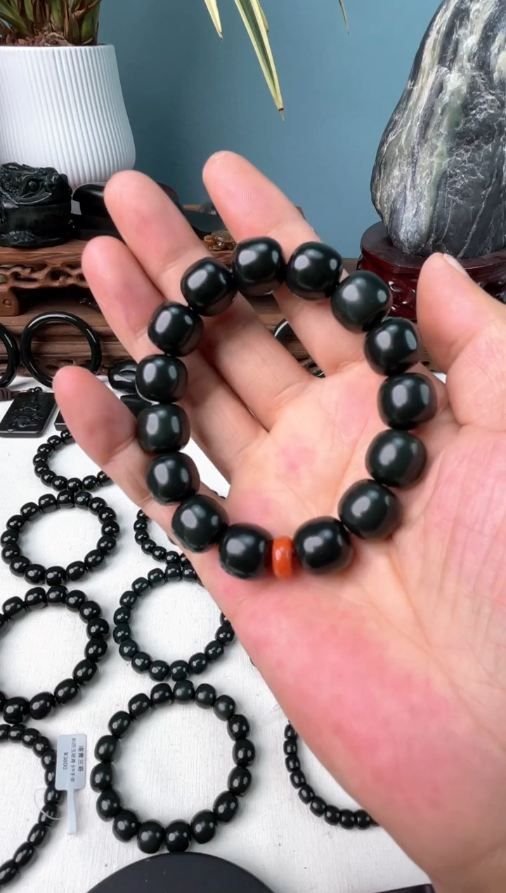 手链未镶嵌和田玉新疆和田玉塔青卡14老型珠