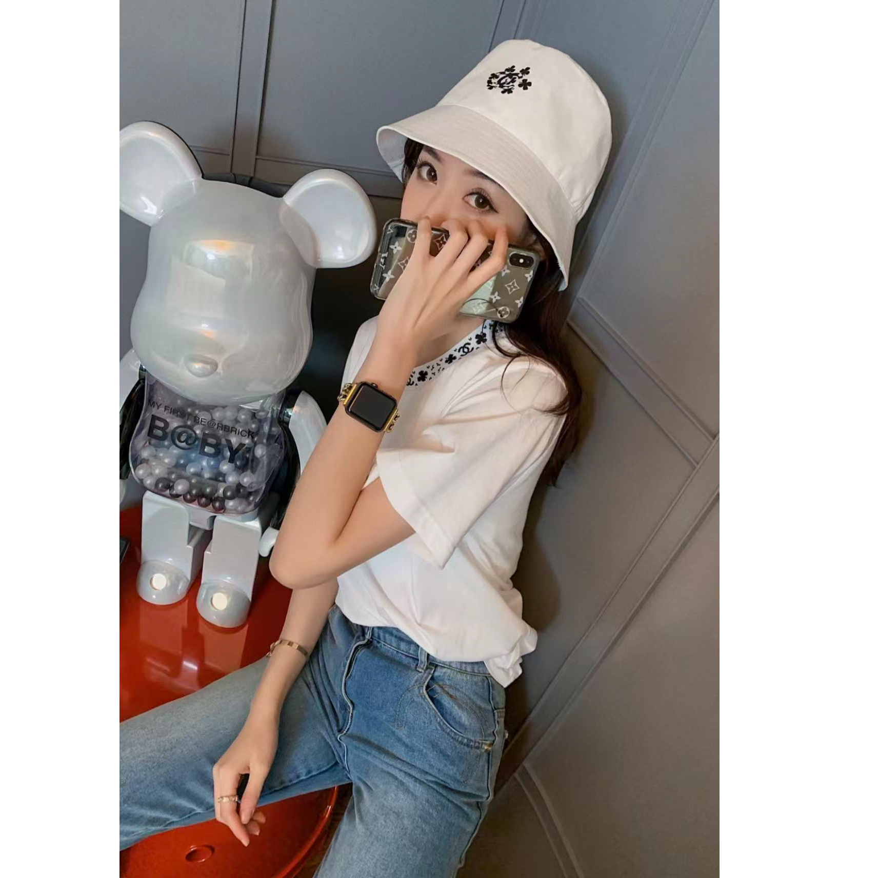 99新 Chanel/香奈儿 双双臻选/ck80439/香奈儿渔夫帽/L