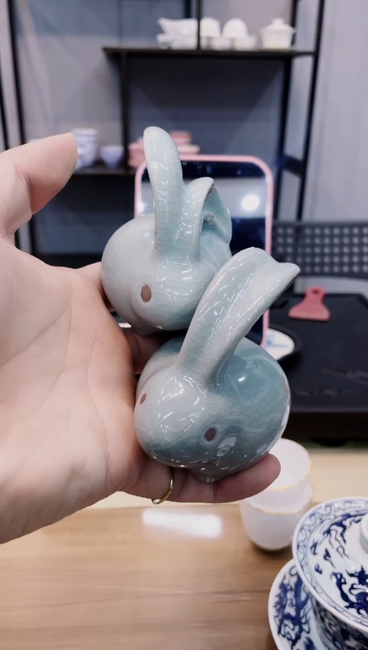 【闪购商品】【席欢李商城】玉兔一对