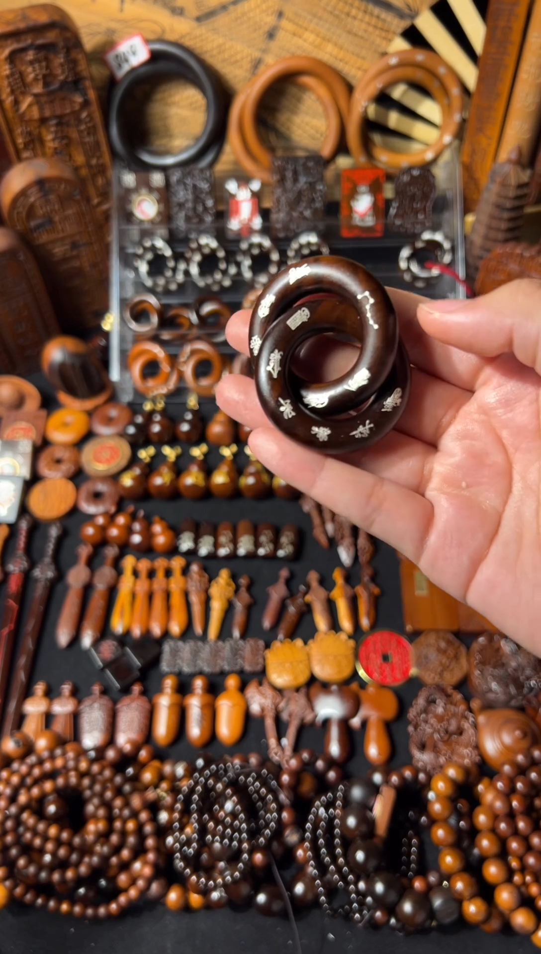 木雷击枣木 玉化 镶银五雷五路 乾坤圈