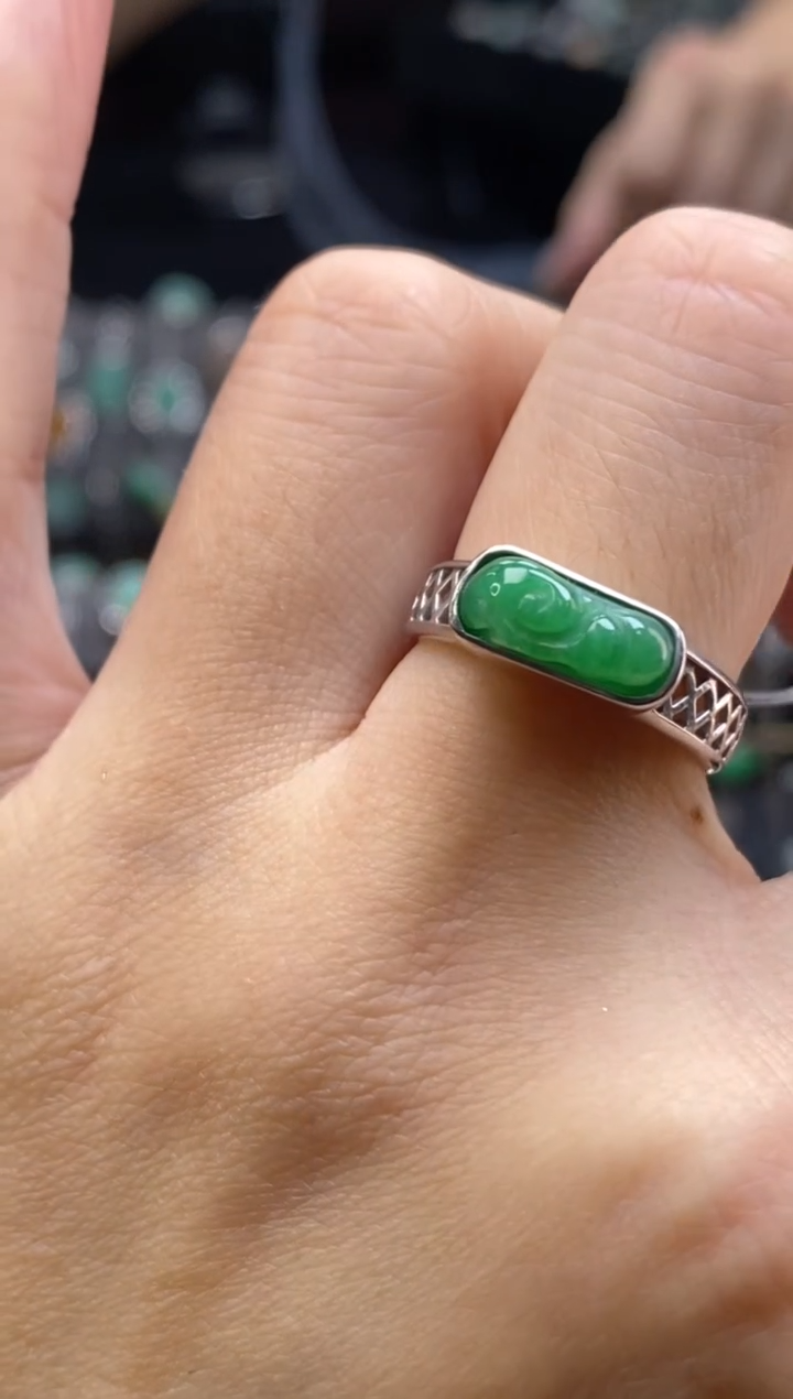 颈饰银S925镶嵌翡翠净货14732