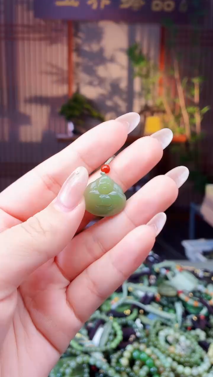 颈饰银S925镶嵌和田玉多样性发货拍一发一