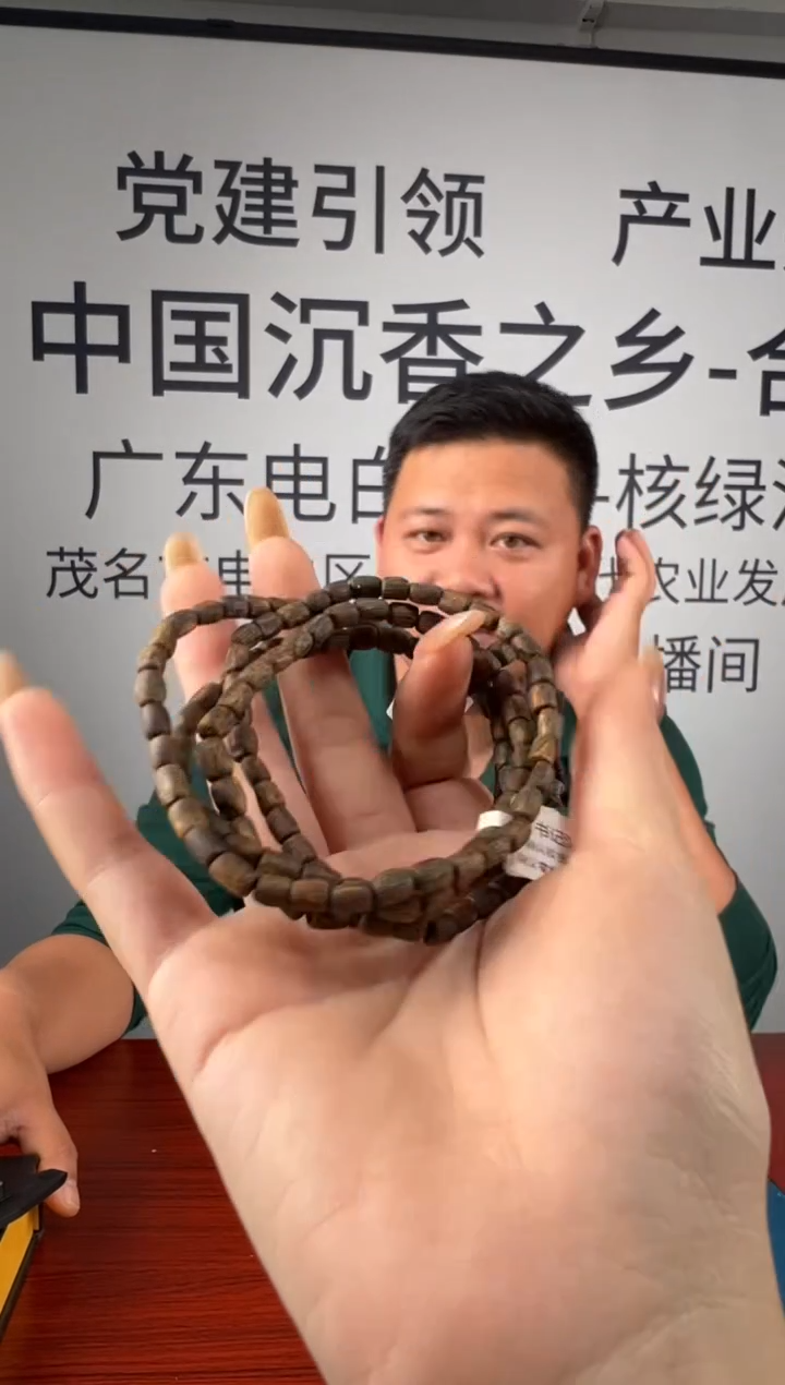 沉香手串奇楠沉香启山桶珠双圈多样性发一TQS-6