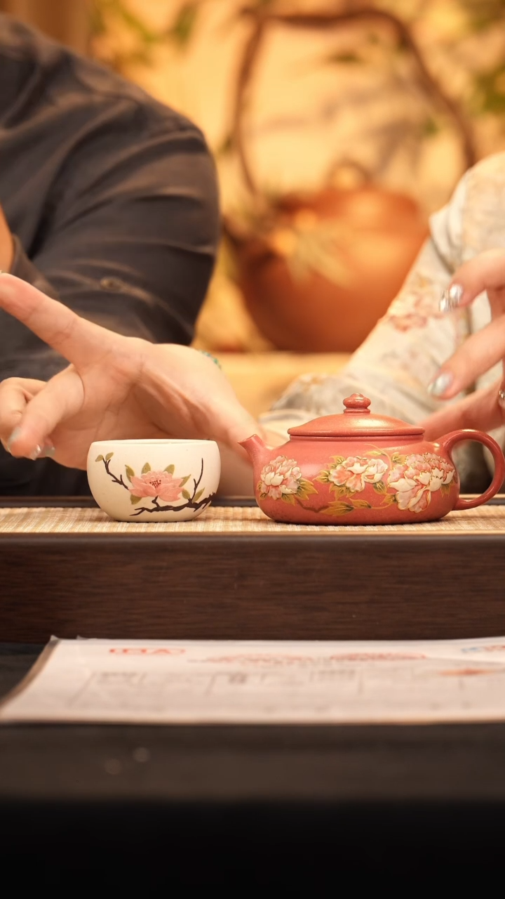 茶壶紫砂yhy 胭脂红  寒江 200cc+杯